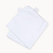 white · organic cotton hooded towel - Rainbow Sprout Baby Company