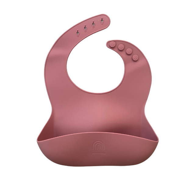 spanish rose · classic easy-to-clean silicone bucket bib