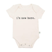 i'm new here · organic cotton short-sleeve onesie - Rainbow Sprout Baby Company