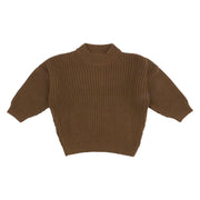Organic Chunky Knit Sweater - Toffee - Rainbow Sprout Baby Company