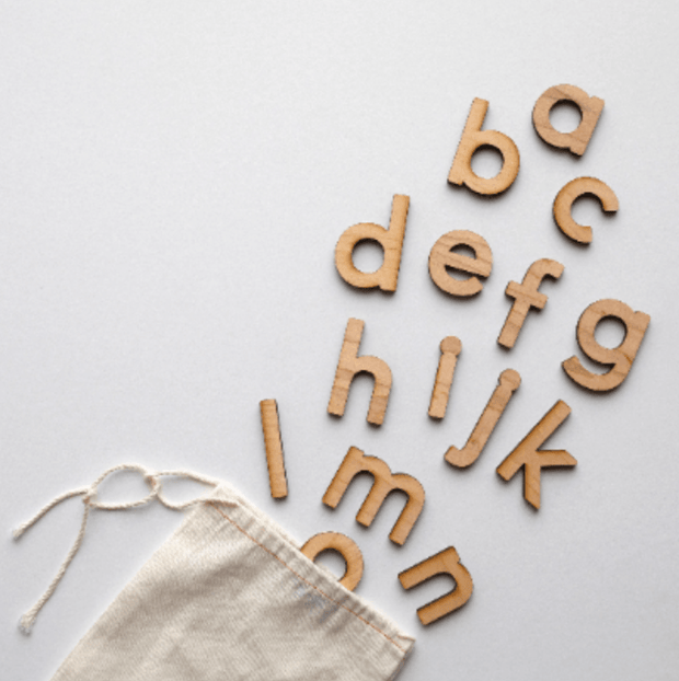 Handmade Wooden Alphabet Letter Set · a-z Lowercase Letters