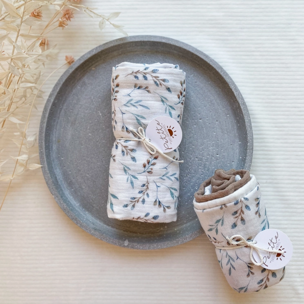 Blue Branches · Organic Cotton Swaddle Blanket