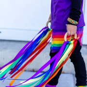 Handmade Rainbow Ribbon Hand Kite