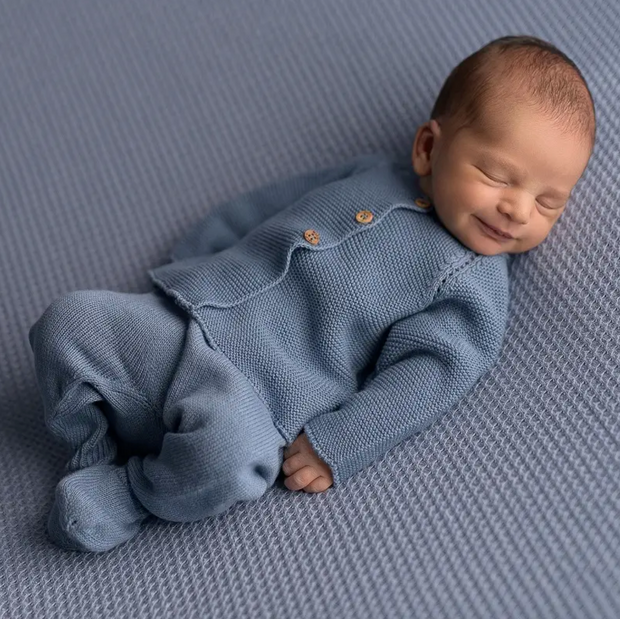 Dusty Blue Newborn Sweater Knit 