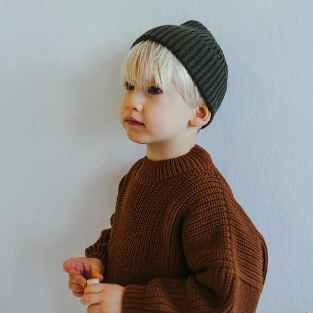 toffee · organic cotton chunky knit sweater
