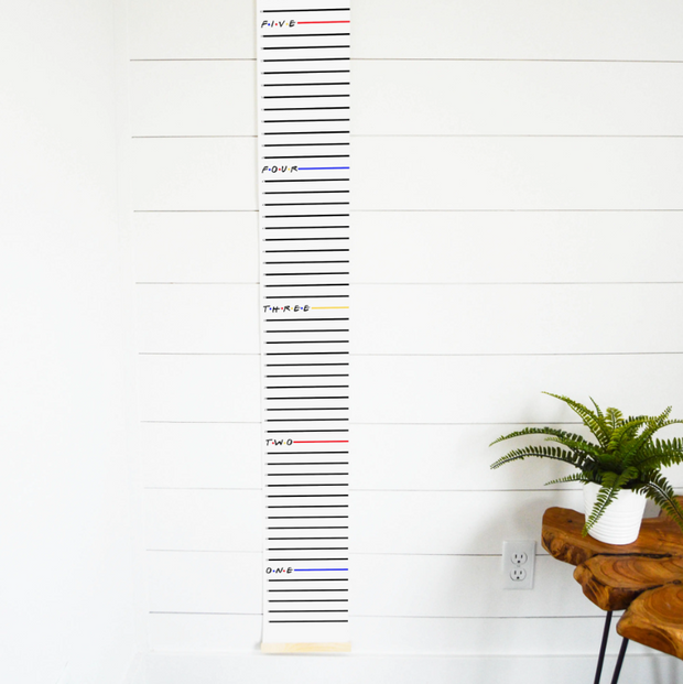 Hanging Canvas Wall Growth Chart · Friends-themed
