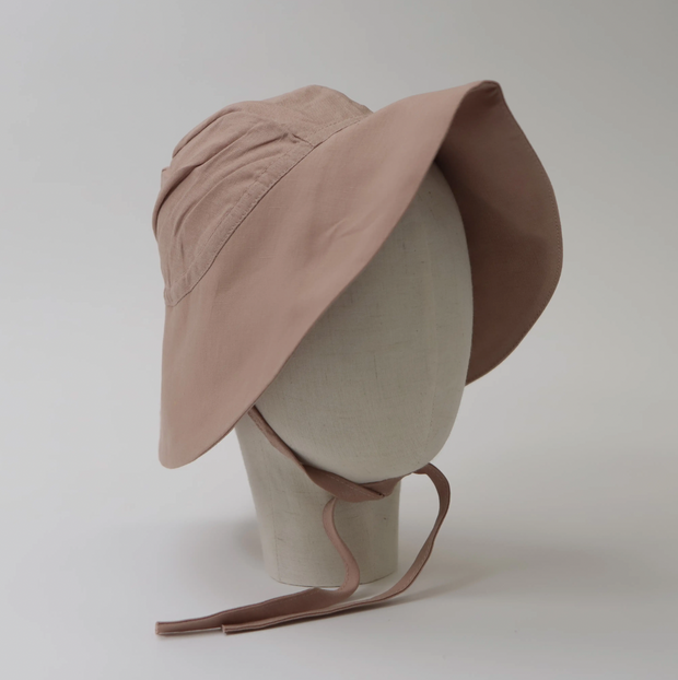 Blush · Organic Linen Cotton Brimmed Sun Hat