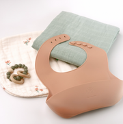 olive green · wood + silicone teether
