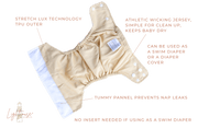 Lighthouse Cloth Swim Diaper | Star Bright White