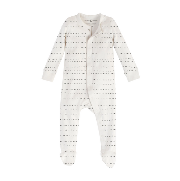 pebble · skylar organic cotton footed pajamas