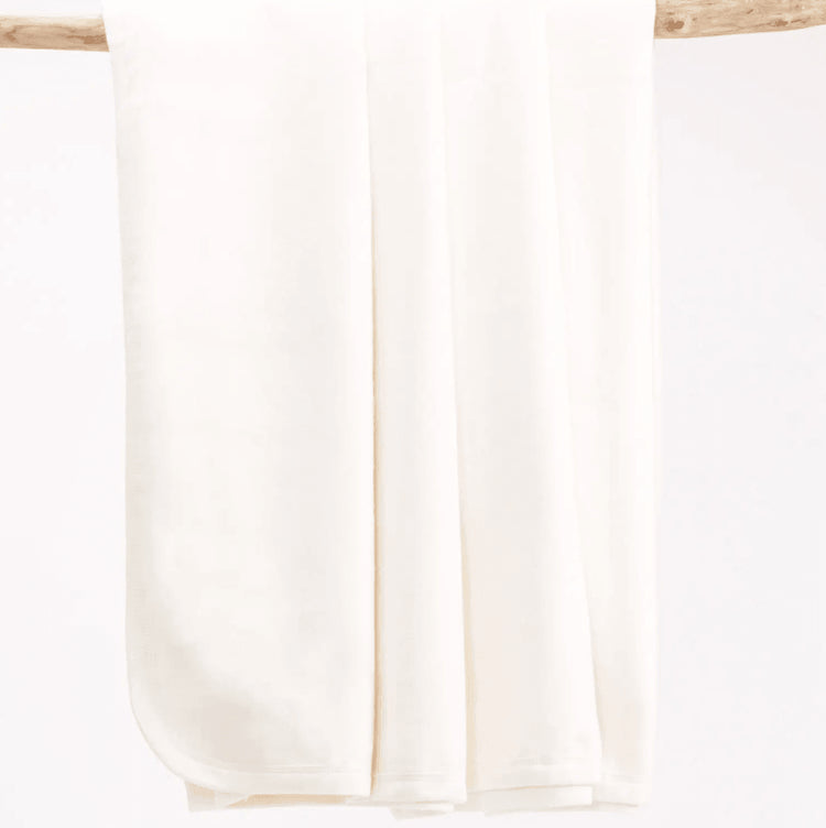 white organic cotton crib blanket