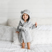 Organic Cotton Hooded Bathrobe · Fits sizes 0-24 Months · Grey Color