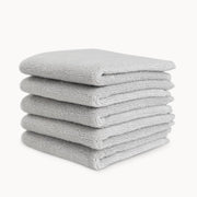 Organic Cotton Washcloths · Set of Five · Grey Color
