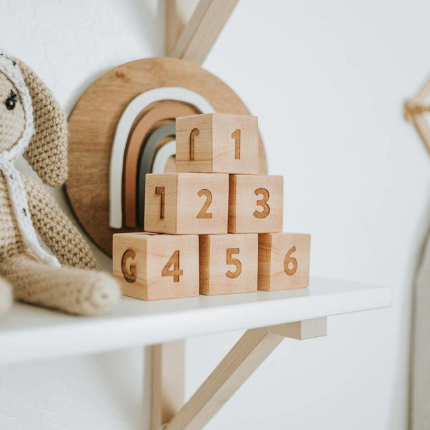 Handmade Modern Alphabet + Numeral Wooden Block Set