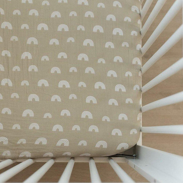 kai · organic muslin cotton fitted crib sheet - Rainbow Sprout Baby Company