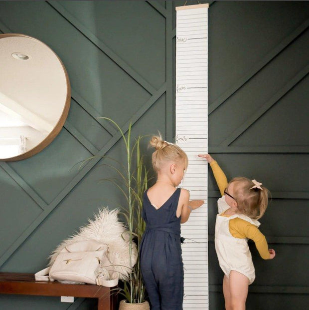 modern hanging canvas wall growth chart - Rainbow Sprout Baby Company