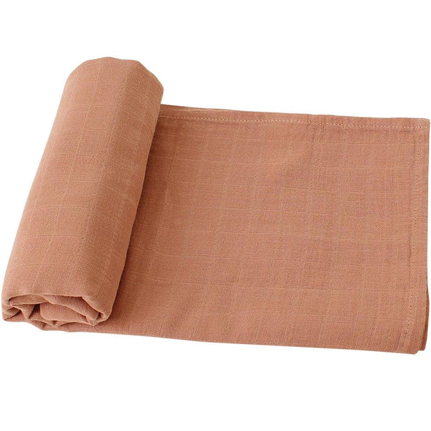 terracotta · organic cotton swaddle blanket - Rainbow Sprout Baby Company